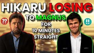 Thumbnail: Hikaru Nakamura LOSING to Magnus Carlsen for 10 MINUTES STRAIGHT