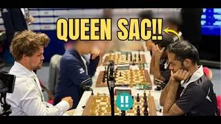 Thumbnail: Arjun Erigaisi Defeated Magnus Carlsen with a Queen Sacrifice!!   World Rapid Teams 2026