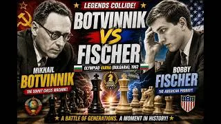 Thumbnail: Mikhail Botvinnik vs Bobby Fischer. Olympiad Varna (Bulgaria), 1962.