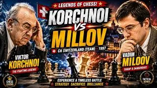 Thumbnail: Viktor Korchnoi vs Vadim Milov. Ch Switzerland (team), 1997