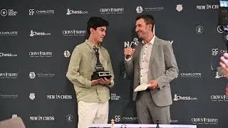 Thumbnail: Mike Klein interviews the humble Naroditsky Memorial blitz champion Javokhir Sindarov