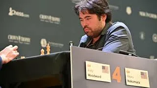 Thumbnail: Closeup of Hikaru Nakamura as he defeats Andy Woodward in round 7 Naroditsky blitz finals (ending)