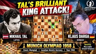 Thumbnail: Mikhail Tal’s BRUTAL Attack vs Klaus Darga! 🔥 | Olympiad 1958 Chess Masterpiece