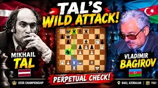 Thumbnail: Mikhail Tal’s Wild Attack Ends in Perpetual Check! | Tal vs Bagirov 1961