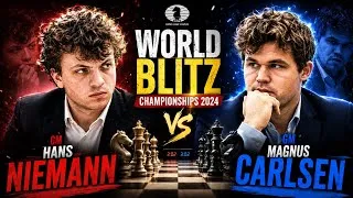 Thumbnail: Magnus Carlsen vs Hans Niemann | Epic World Blitz Championship Showdown ♟️🏆