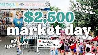 Thumbnail: 100+ ITEMS SOLD PER HOUR at a university block party! 🐈‍⬛ 🐈 small business pop up market vlog