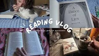 Thumbnail: reading about dragons & starting a new fantasy series | reading vlog
