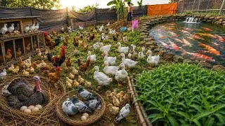 Thumbnail: How I Raise 10000 Chickens, Ducks ,Fish, Pigeons on Homemade Feed #11- a day at the farm