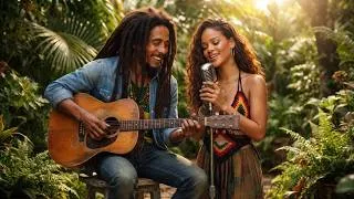 Thumbnail: Bob Marley × Rihanna 🌴 Neon Tides( Reggae Pop Fusion 2026 )
