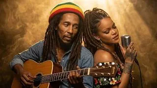 Thumbnail: Bob Marley × Rihanna 🌴 Velvet Thunder ( Reggae Pop Fusion 2026 )