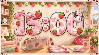 Thumbnail: Quiet Classroom LoFi 15 Minute Timer for Studying, Concentration & Focus | Strawberry Cow Study