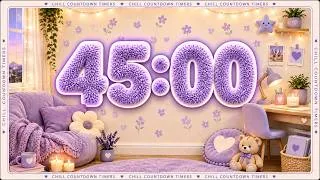 Thumbnail: 45 MINUTE TIMER 💜 Cozy Lavender Room | Calming Music for Focus & Productivity