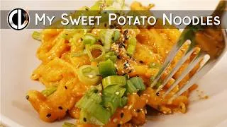 Thumbnail: Making Pasta with SCISSORS?! ✂️ Sweet Potato Noodles in Miso Butter