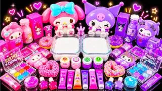 Thumbnail: PINK vs PURPLE 💗💜 Glitter Indah My Melody dan Kuromi Slime 💜💗 Relaxing Slime ASMR