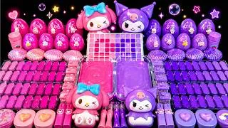 Thumbnail: PINK vs PURPLE 💗💜 Glitter Indah My Melody dan Kuromi Slime 💜💗 DIY Slime ASMR yang Memuaskan