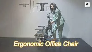 Thumbnail: new design cheap price ergonomic office chair 5d armrest aluminium back support grey