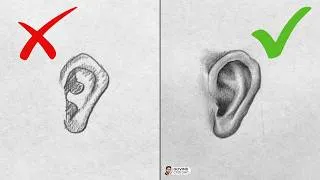 Thumbnail: Stop Drawing Ear Like This ❌ | Draw Realistic Ear Easily ✅