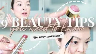 Thumbnail: 9 beauty tips you *NEED* for busy mornings!