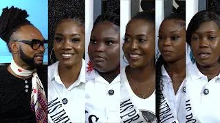 Thumbnail: SHARMARK INTERACTS WITH THE COMPETITORS FOR THE TITLE OF MISS ROYAL SAINT LUCIA POLICE FORCE.