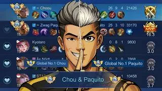 Thumbnail: GLOBAL 1 CHOU + GLOBAL 1 PAQUITO 2 VS 5 IN IMMORTAL!! IMPOSSIBLE COMEBACK!! - Mobile Legends