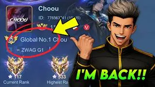 Thumbnail: FINALLY, I’M BACK!! GLOBAL 1 CHOU BEST OUTPLAY MONTAGE - Mobile Legends