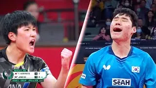 Thumbnail: Tomokazu Harimoto (11) vs Jang Woojin (10) | ITTF Mixed Team World Cup 2023