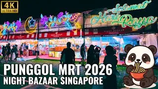Thumbnail: Punggol MRT Night Bazaar 2026 FULL Walkthrough | Singapore Street Food Tour [4K]