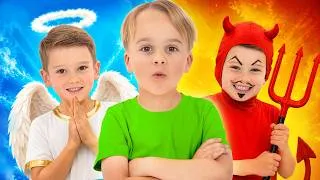 Thumbnail: Kids show good and bad behavior for children | Angel vs Devil story