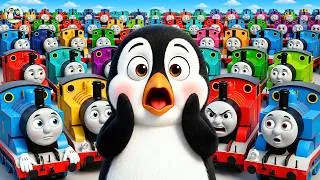 Thumbnail: Chris Gets Trapped Among 1,000 Thomas Trains... Which One Is Thomas? 😱 | Chris & Thomas