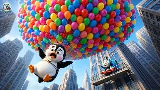 Thumbnail: Chris Flies with 1,000 GIANT Balloons and Gets Trapped Above the City! 🎈 | Chris & Thomas
