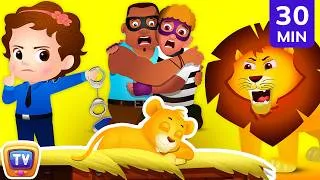 Thumbnail: ChuChu TV Police | Saving a Lion Cub + Boat Chase & Railroad Adventure | 30 Min