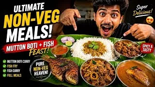 Thumbnail:  Ultimate Non-Veg Meals 😍 Mutton Boti + Fish Fry Full Meals 🤤#viral #food #foodie #vlog