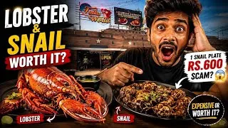 Thumbnail: 😱🐌 ₹600 Snail Plate?!🦞Lobster Feast Worth It or Not? | Seafood Review #viral #food #vlog