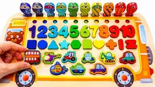 Thumbnail: School Bus Wooden Puzzle, Number Animals & Toy House with Keys 🚌