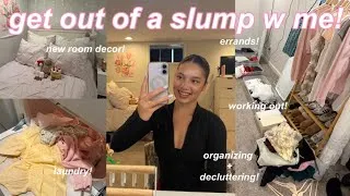 Thumbnail: GETTING OUT OF A SLUMP🧘🏻‍♀️working out, decluttering, errands, hot girl walk, journaling 