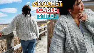 Thumbnail: How to Crochet Cable Stitch (Easy Tutorial for Cardigans & Sweaters)