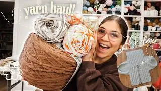 Thumbnail: Finishing My Crochet Cardigan 🧶 + Yarn Haul & Swatching (Cozy Vlog)