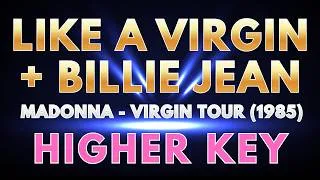 Thumbnail: Madonna - Like A Virgin / Billie Jean (Karaoke Version) | 1985 Virgin Tour Medley - Higher Key