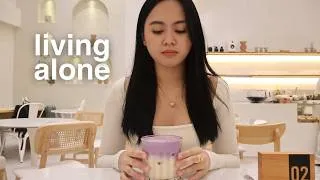 Thumbnail: living alone philippines • grocery shopping, cafe hopping, cooking vlog