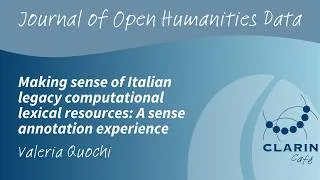 Thumbnail: CLARIN Café JOHD - Making sense of Italian legacy computational lexical resources