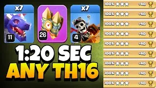 Thumbnail: TH16 Rocket Backpack Dragon Attack is INSANE! | Best TH16 Attack Strategy | Clash of Clans 🔥
