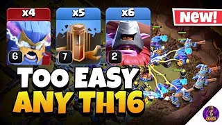 Thumbnail: TH16 Super Yeti Thrower Attack DESTROYS Every Base | Best TH16 Attack Strategy in Clash of Clans 🔥