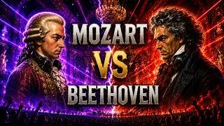 Thumbnail: MOZART vs BEETHOVEN ⚡ Dark Classical Techno Battle | Epic Rave Mix