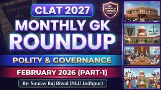 Thumbnail: February GK | Part-1 | Current Affairs for CLAT 2027 | Polity & Governance | Backlog Killer Series 