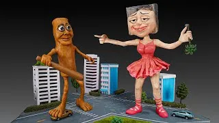 Thumbnail: Making BALLERINA WHISKYTINNA vs TUNG TUNG TUNG SAHUR - Brainrot memes with Clay
