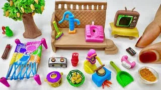 Thumbnail: DIY How to make polymer clay miniature Village House, Washroom Set, Kitchen Set, Tree, Charpai