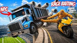 Thumbnail: These GTA NPCS Blew up their cars falling for my *RAGE BAIT*💀😭
