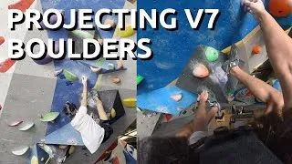 Thumbnail: Projecting V7 Boulders Before They Get Reset | POV Bouldering