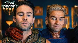 Thumbnail: the boys (2026) - homelander psychological power move against deep and black noir