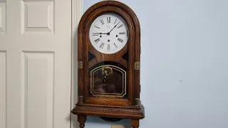 Thumbnail: Unique Colonial Westminster Chime Round Top Wall Clock with Jauch Movement